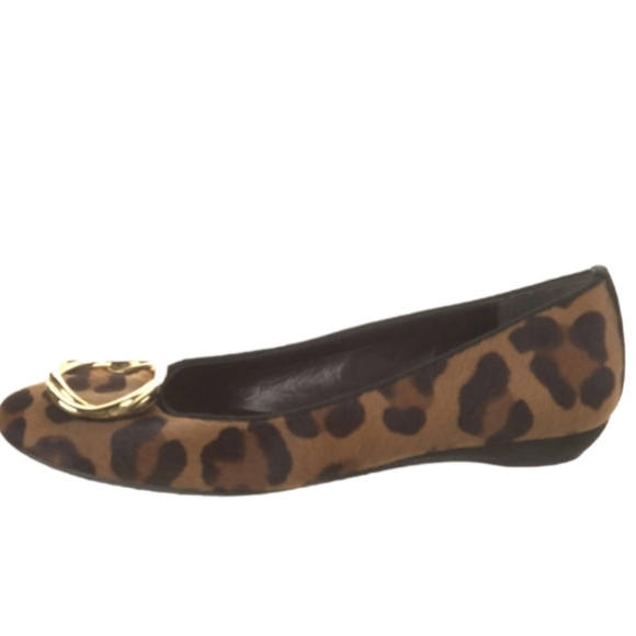 Stuart Weitzman "Oh My" Animal Print on Calf Hair Flats 6.6 - Picture 5 of 7
